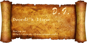 Dvorák Ilona névjegykártya